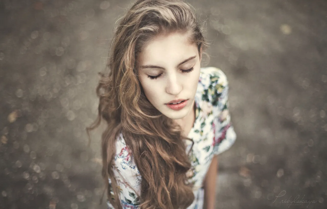 Photo wallpaper girl, dress, blonde, bokeh