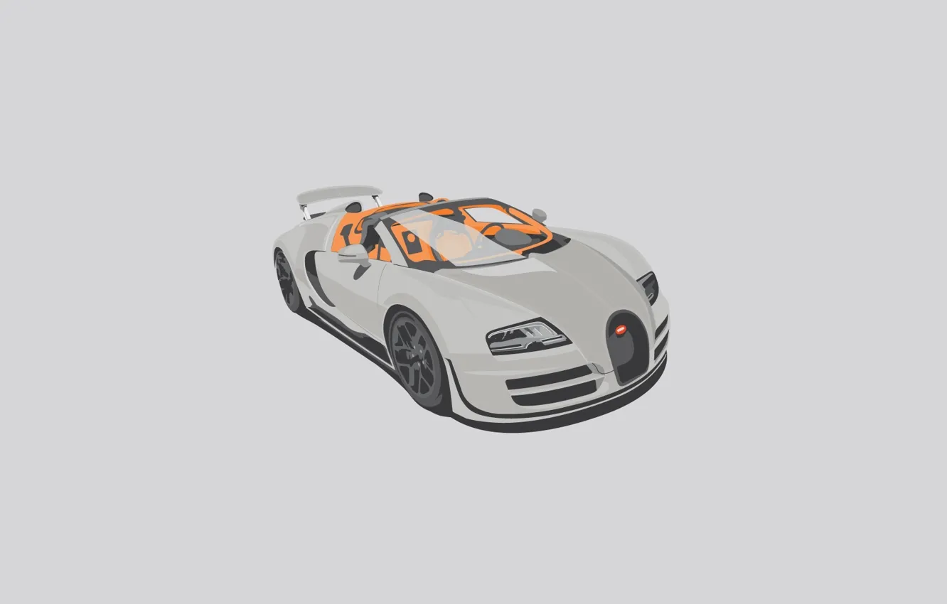 Photo wallpaper Bugatti, Grand, Veyron, white, Sport, Vitesse, Minimalistic