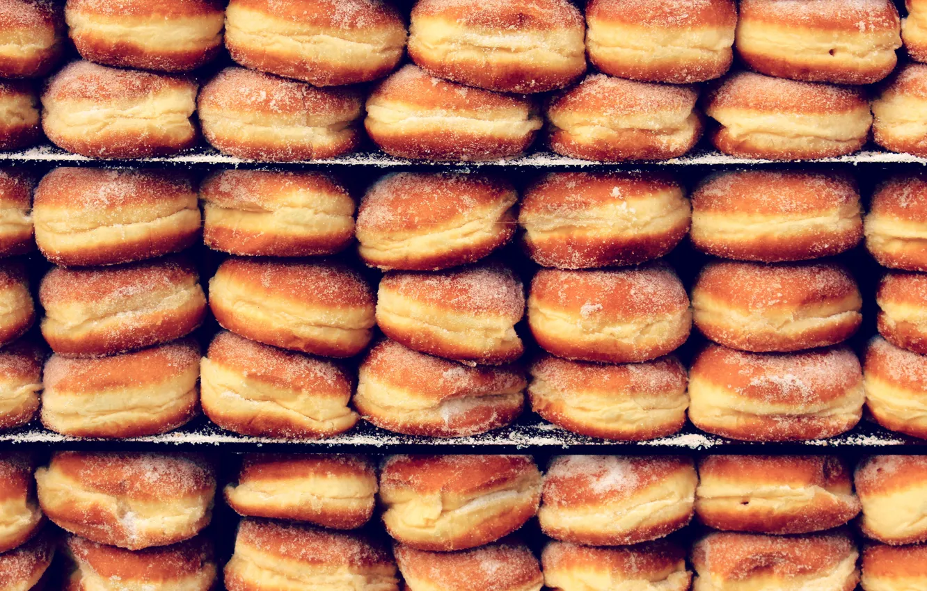 Photo wallpaper bread, cakes, shelves, buns, powder