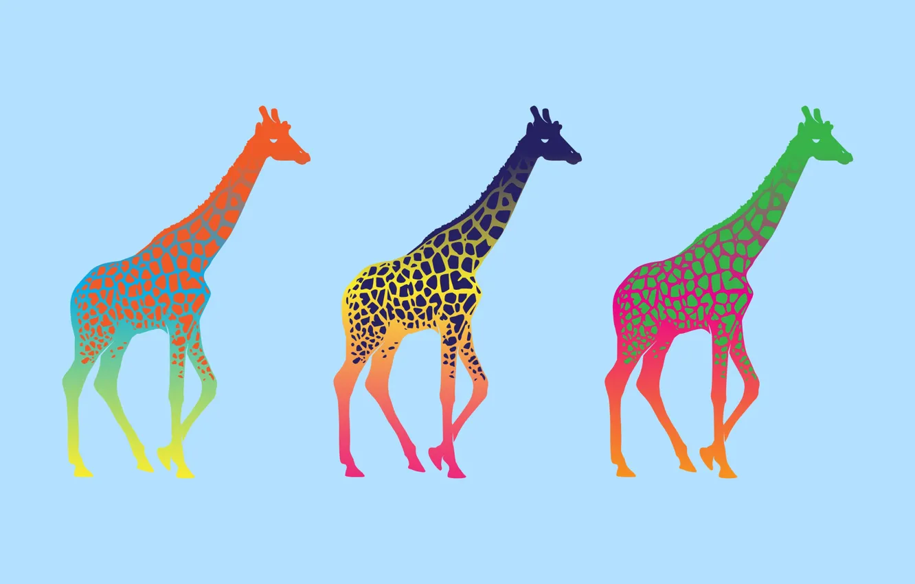 Photo wallpaper minimalism, giraffe, colorful, giraffe, pop art