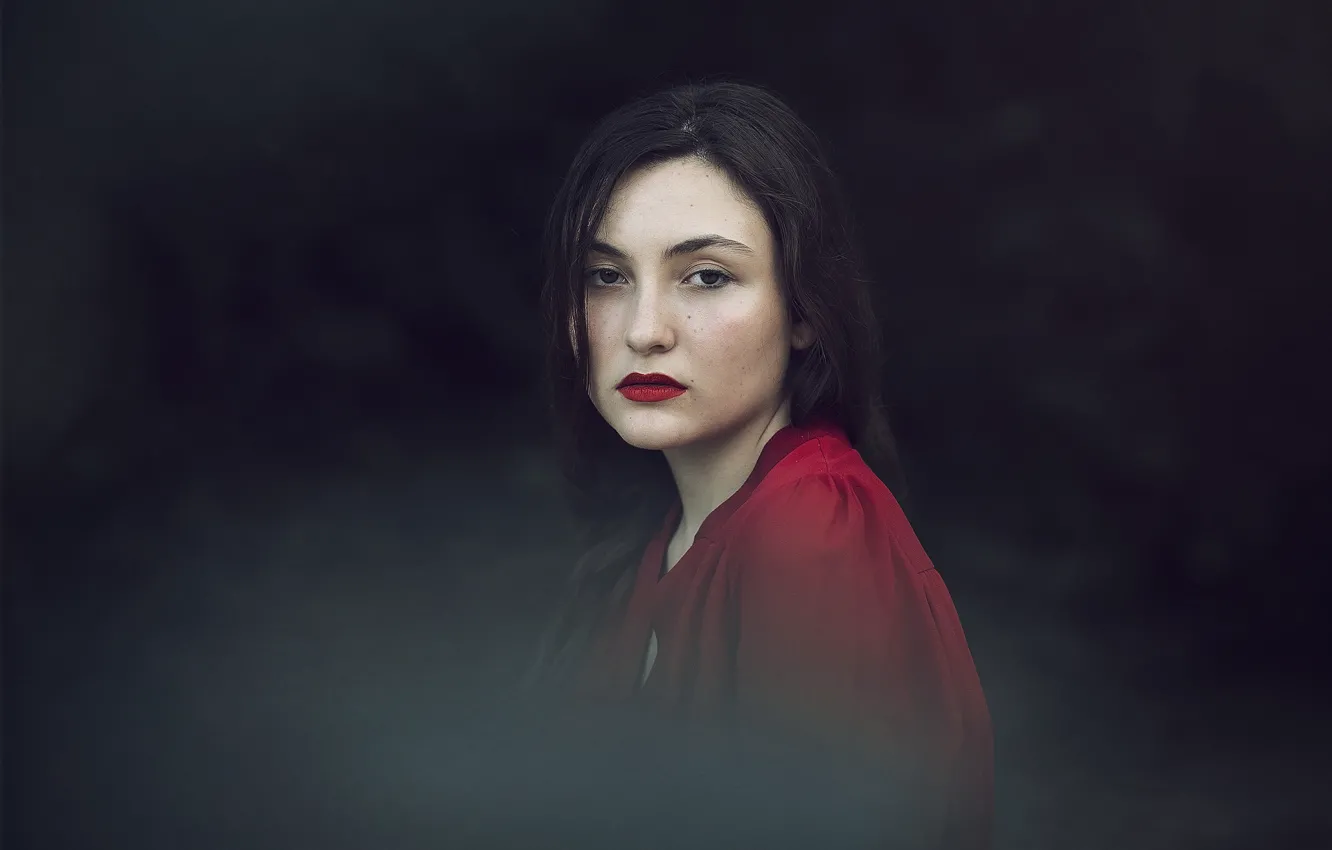 Photo wallpaper look, face, model, lipstick, Isabella