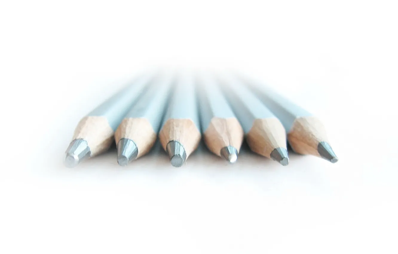 Photo wallpaper white, minimalism, pencils