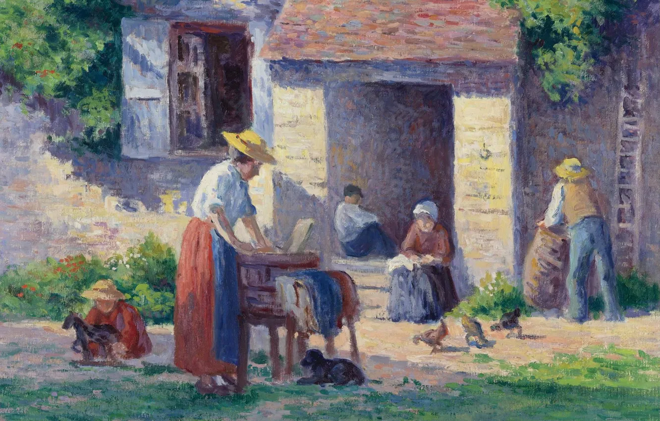 Photo wallpaper picture, genre, Maximilien Luce, Maximilien Luce, 1906-07, Farm at bessy-Sur-Cure