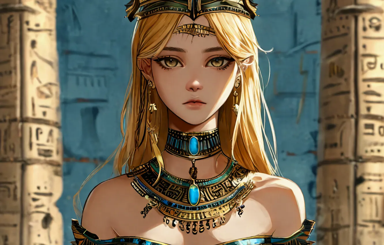 Photo wallpaper Egypt, The Ennead, AI ART, Nephthys