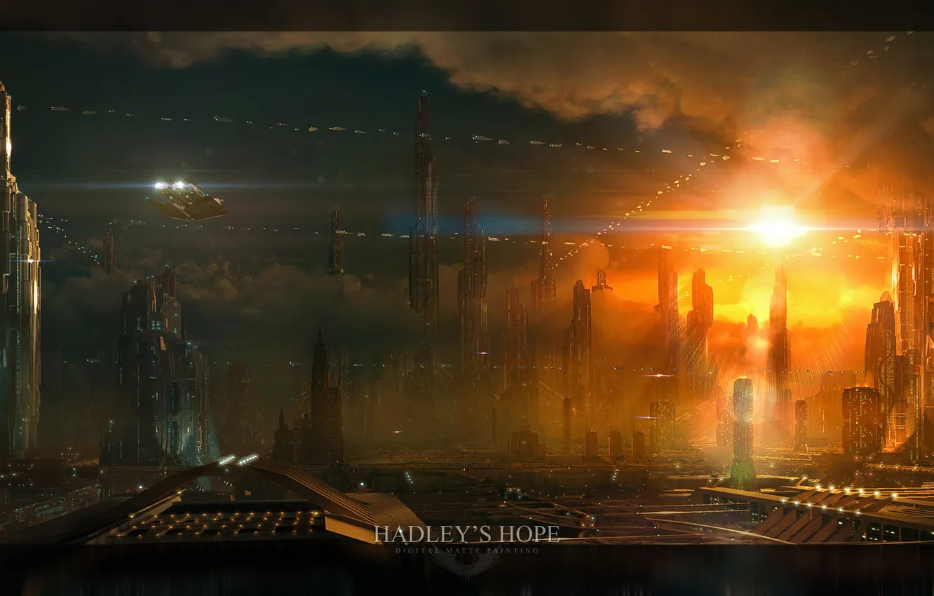 Photo wallpaper space, the city, future, planet, hadleys hope