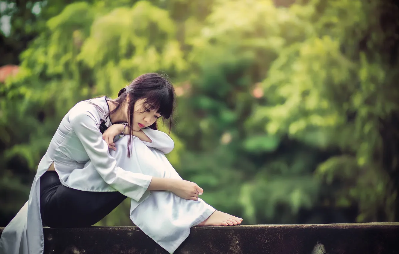 Photo wallpaper girl, pose, Asian