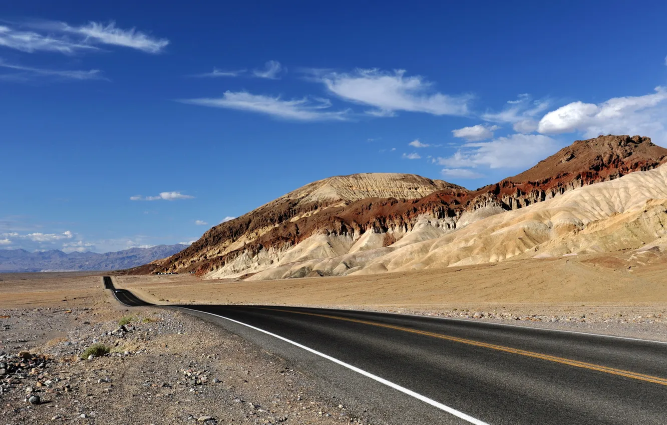 Photo wallpaper road, the sky, mountains