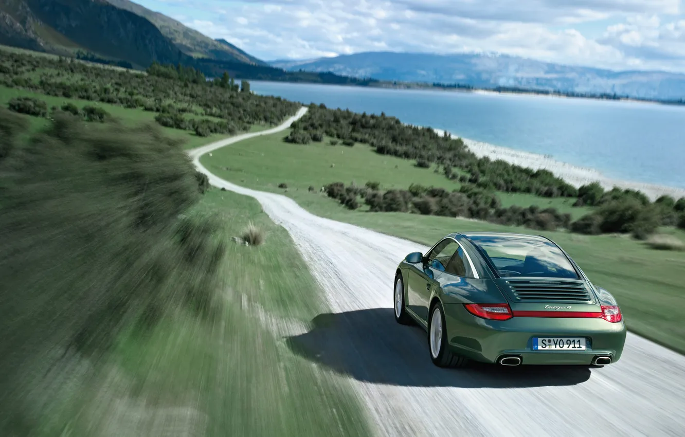 Photo wallpaper road, landscape, mountains, nature, lake, Wallpaper, speed, 911