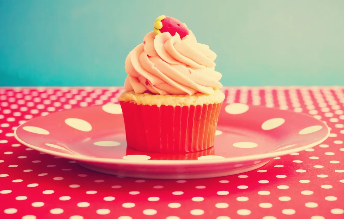 Photo wallpaper table, cake, vintage, dessert, vintage, cupcake, cupcakes