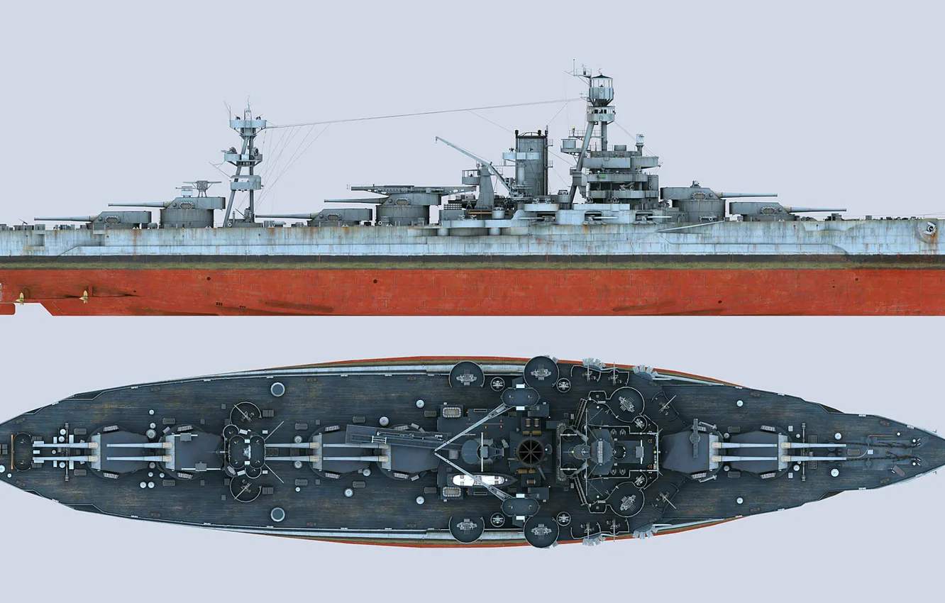 Photo wallpaper battleship, 1942, US NAVY, USS Arkansas