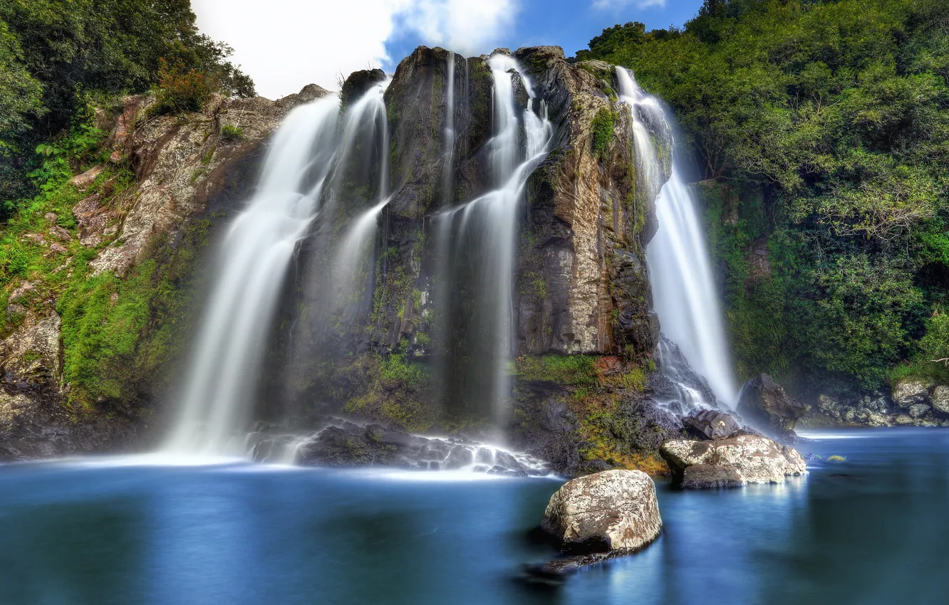 Photo wallpaper nature, island, waterfall, Reunion