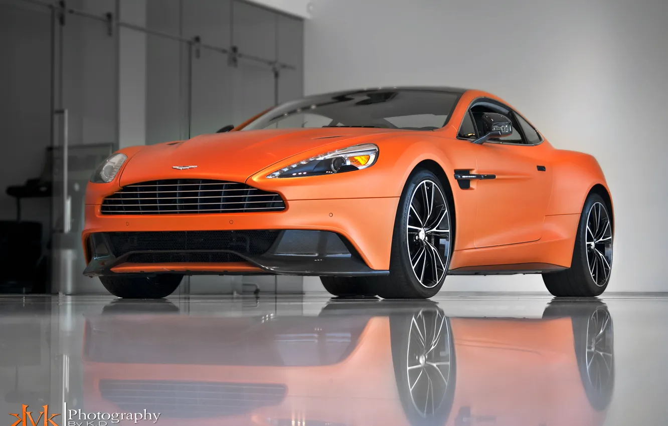 Photo wallpaper 2012, aston martin, orange, vanquish