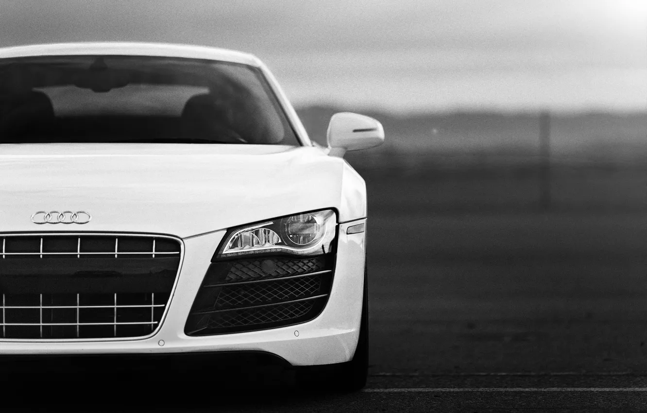 Photo wallpaper audi, desktop, supercar, white, audi r8, cars, auto, cars walls