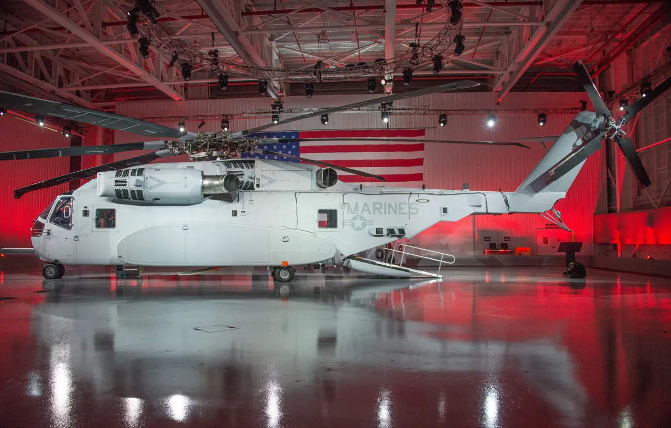 Photo wallpaper hangar, helicopter, CH-53K