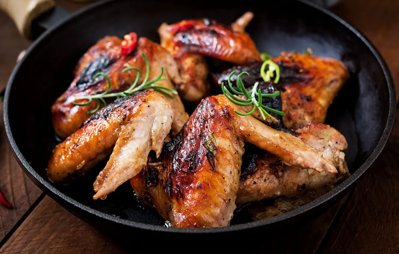 Photo wallpaper yummy, wings, grill