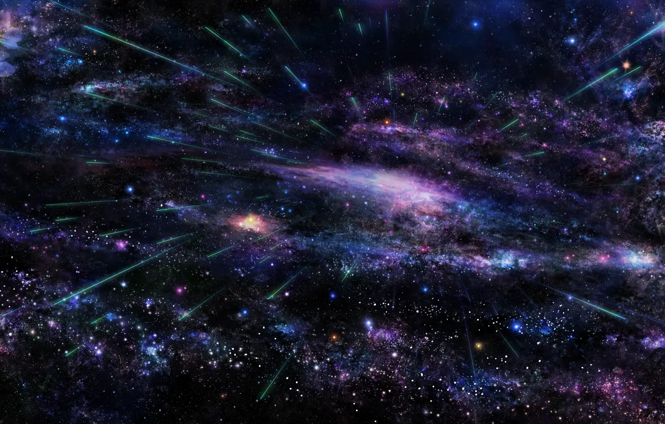 Photo wallpaper space, stars, flight, particles, space, the universe, flash, space