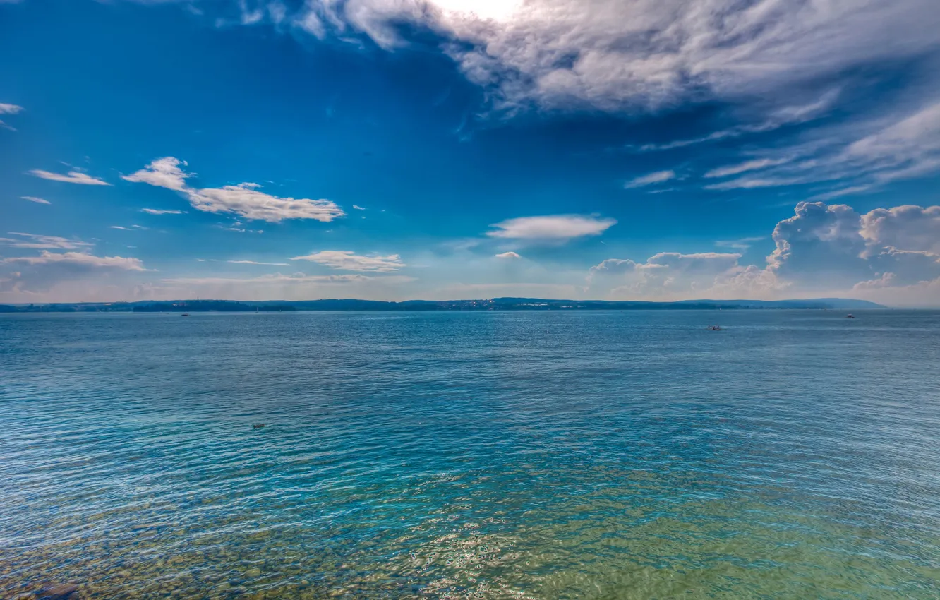 Photo wallpaper water, reflection, the bottom, Alps, Lake Constance