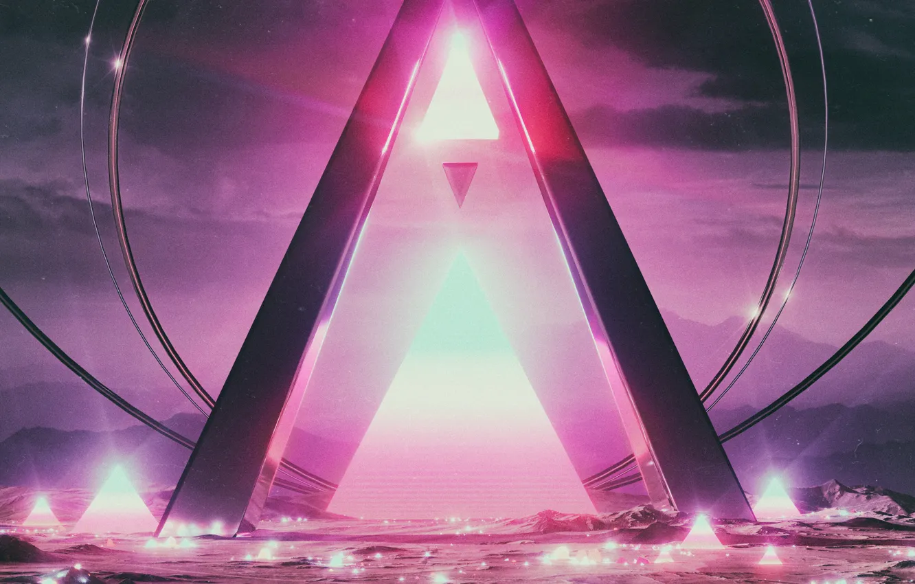 Photo wallpaper style, rendering, fiction, graphics, art, pyramid, graphics, fantasy