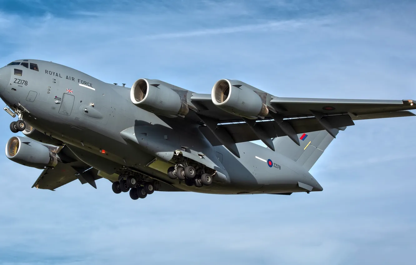 Photo wallpaper the sky, flight, the plane, Boeing C-17 Globemaster III