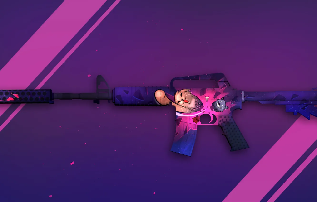Photo wallpaper paint, cs go, Workshop, M4A1-S, custom paint job, shaggy attack, Nhan, pet