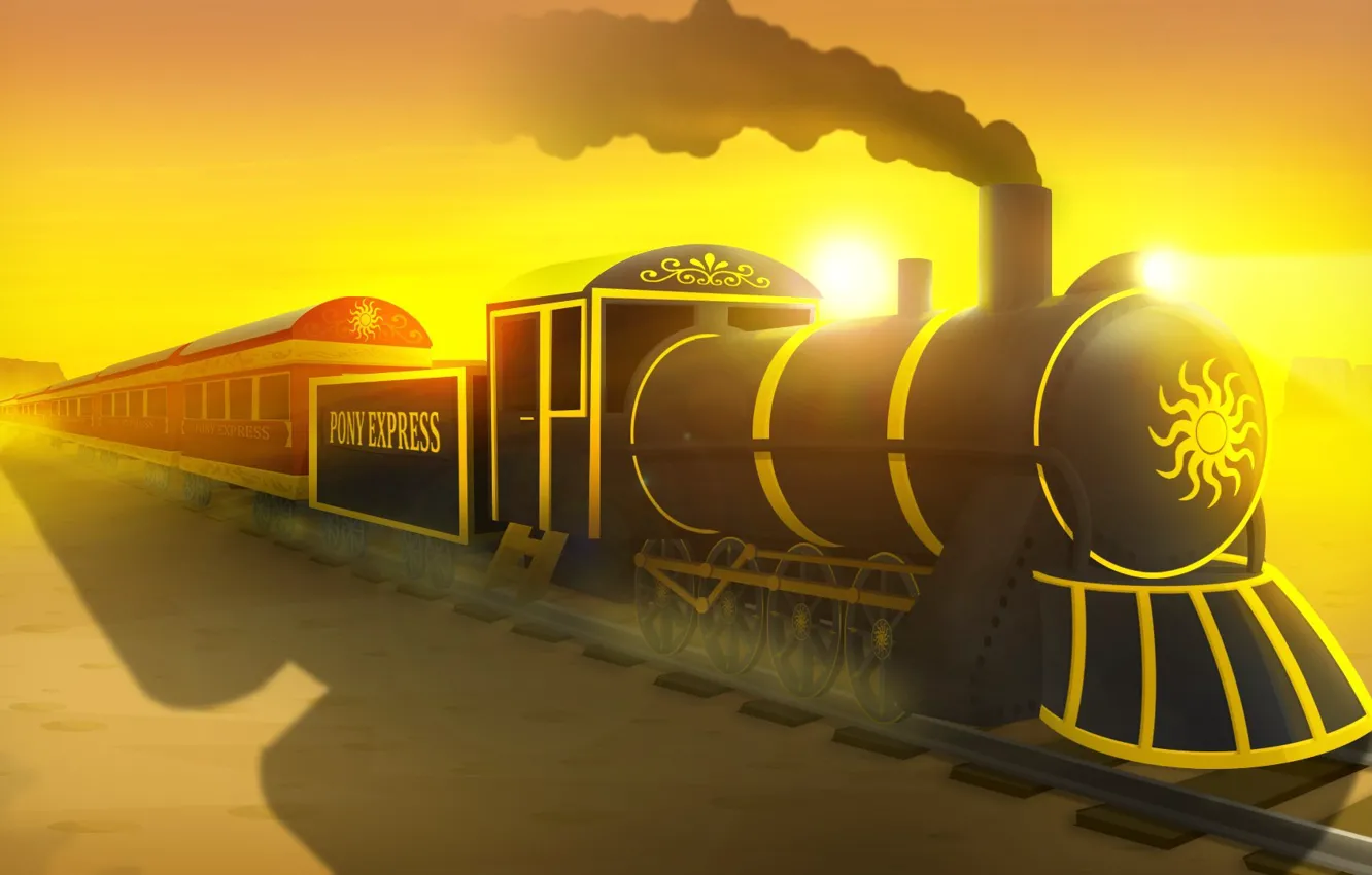 Photo wallpaper road, train, Express