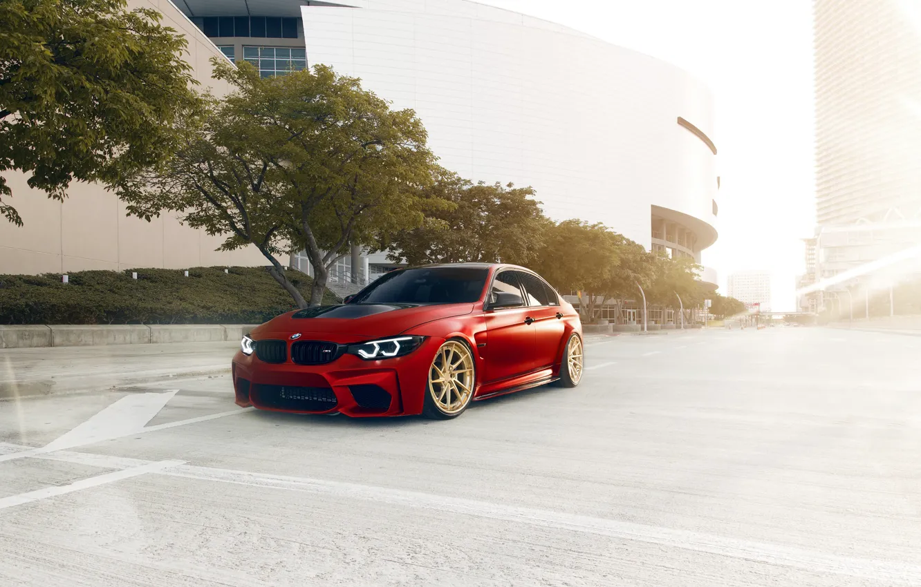 Photo wallpaper BMW, City, Red, F80, M3