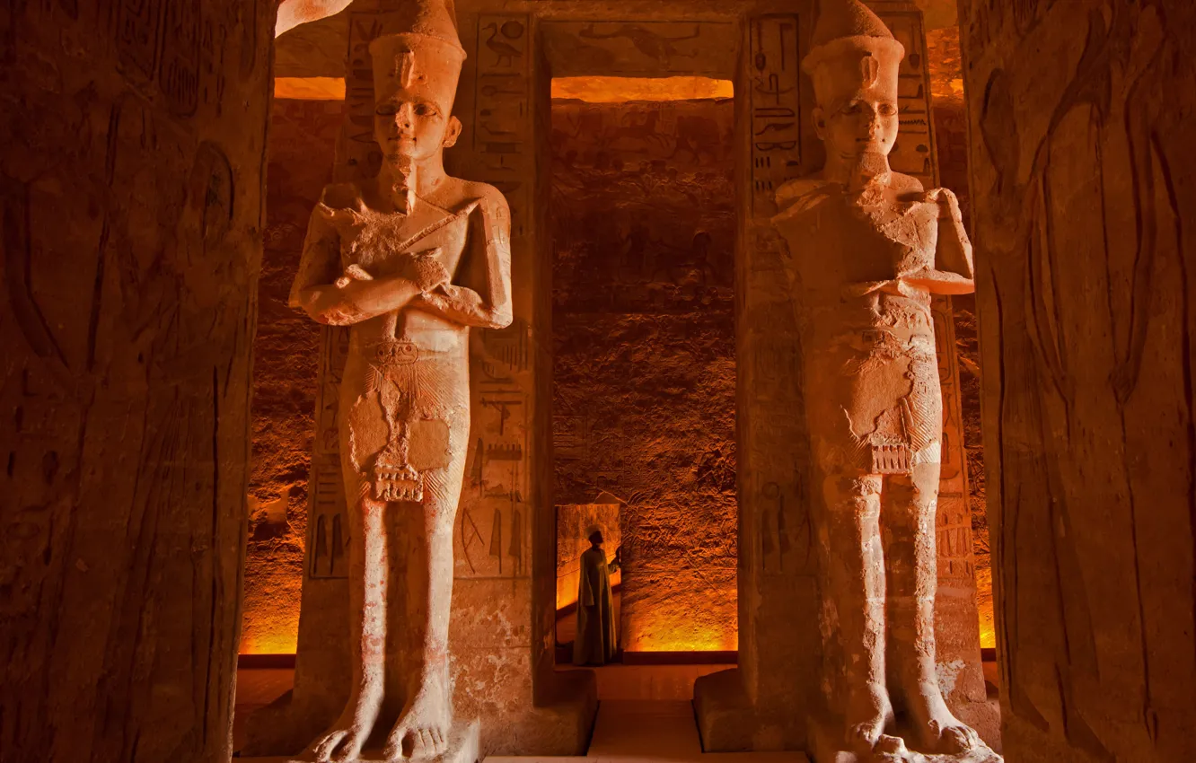 Photo wallpaper temple, Egypt, statues, Abu Simbel