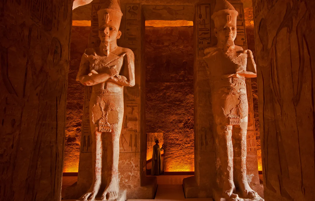 Photo wallpaper temple, Egypt, statue, Abu Simbel