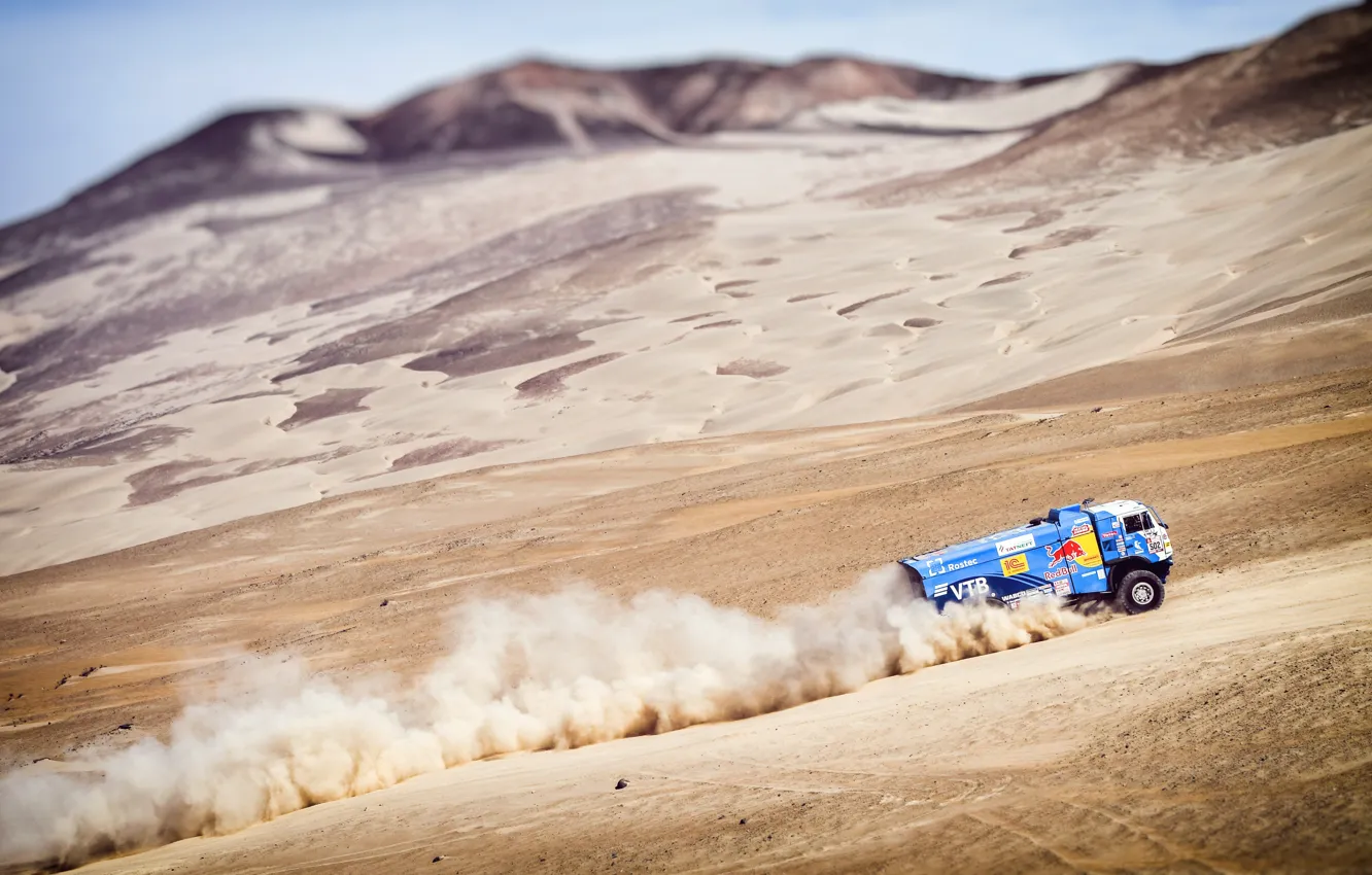 Photo wallpaper Sand, Dust, Sport, Machine, Speed, Truck, Race, Master