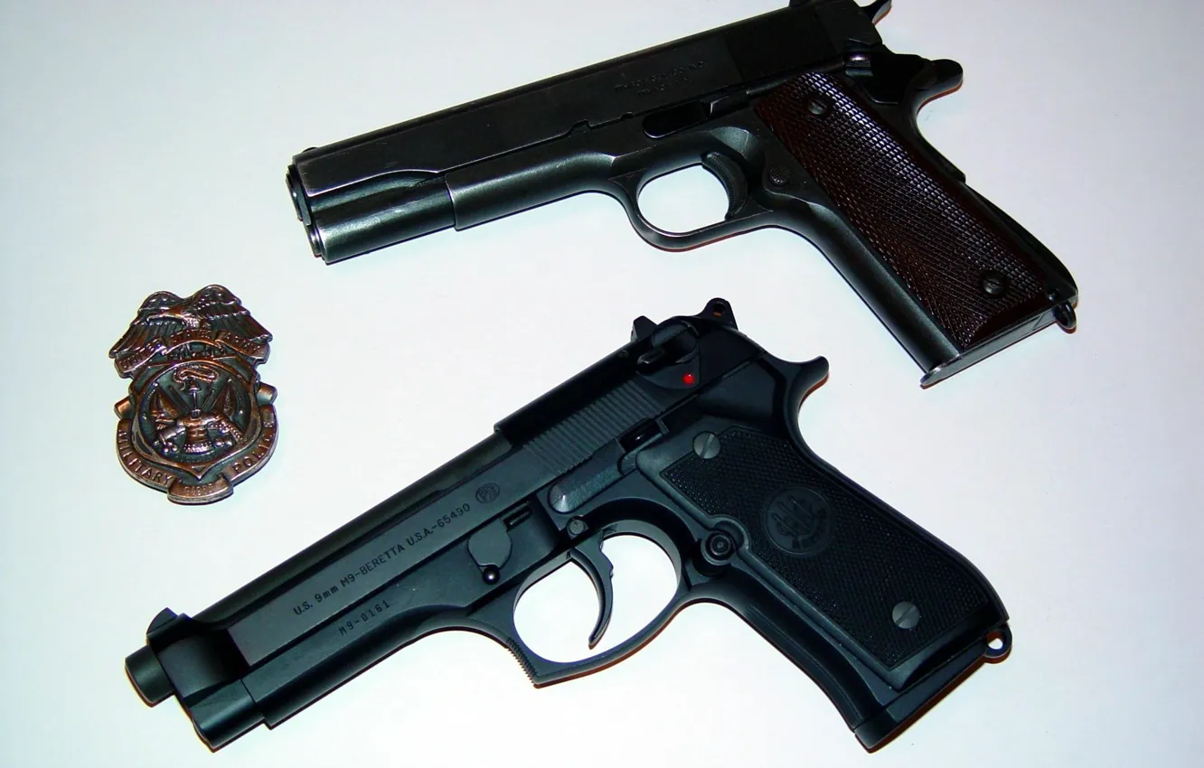 Photo wallpaper Colt, Guns, Beretta, Badge