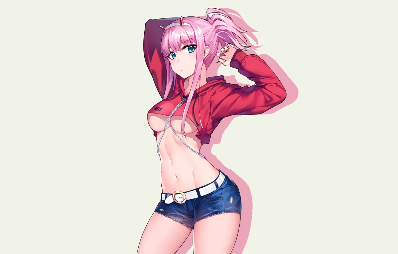Photo wallpaper kawaii, girl, hot, sexy, shorts, pink hair, boobs, anime