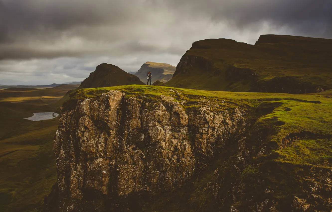 Photo wallpaper nature, people, horizon, lovers