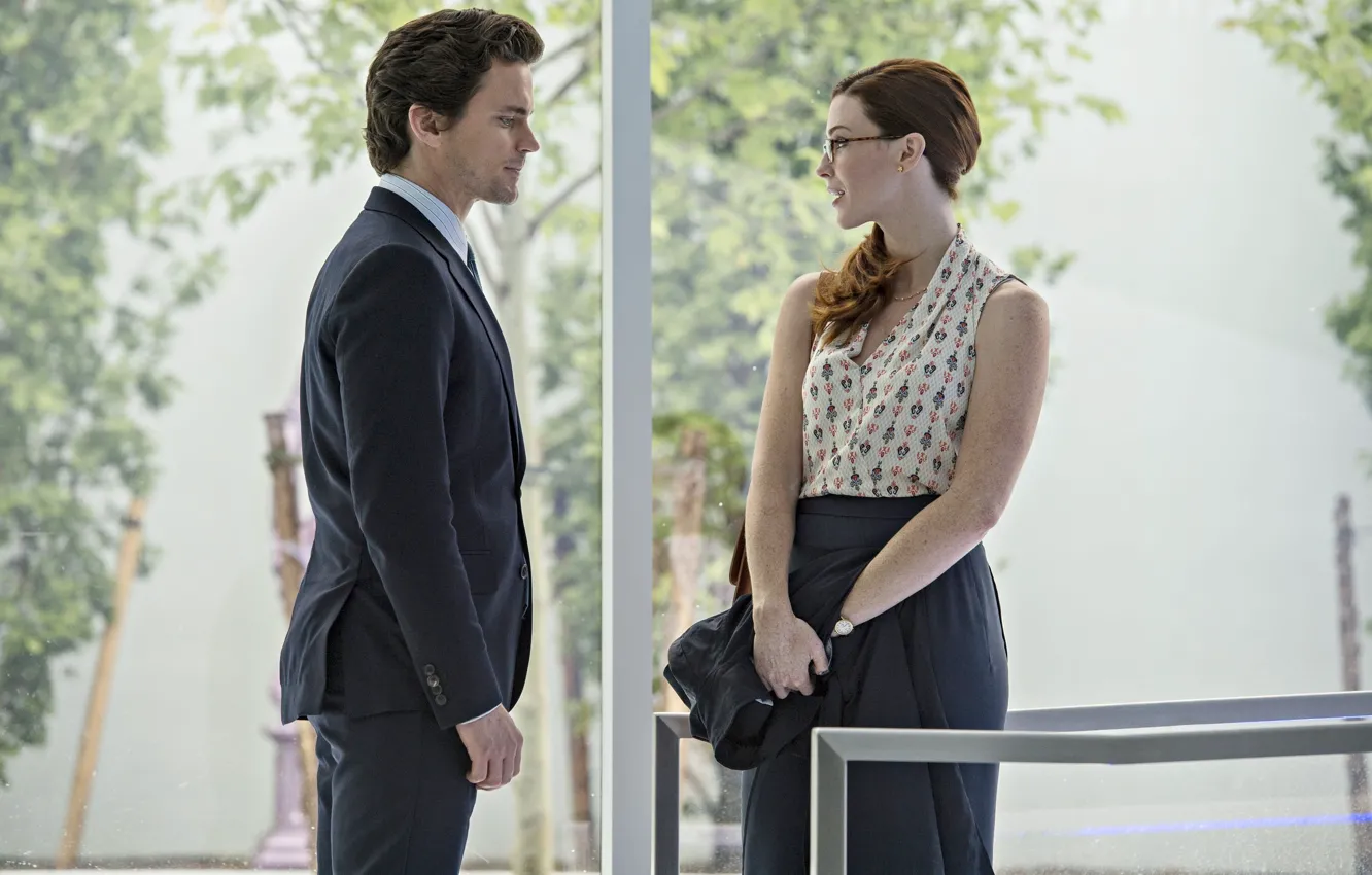 Photo wallpaper actress, glasses, red, neal caffrey, white collar, Rebecca, Bridget Regan, Bridget Regan