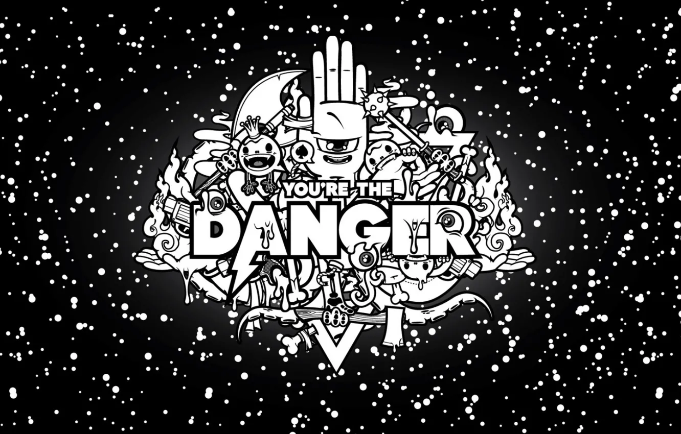 Photo wallpaper abstract, you, danger, hand