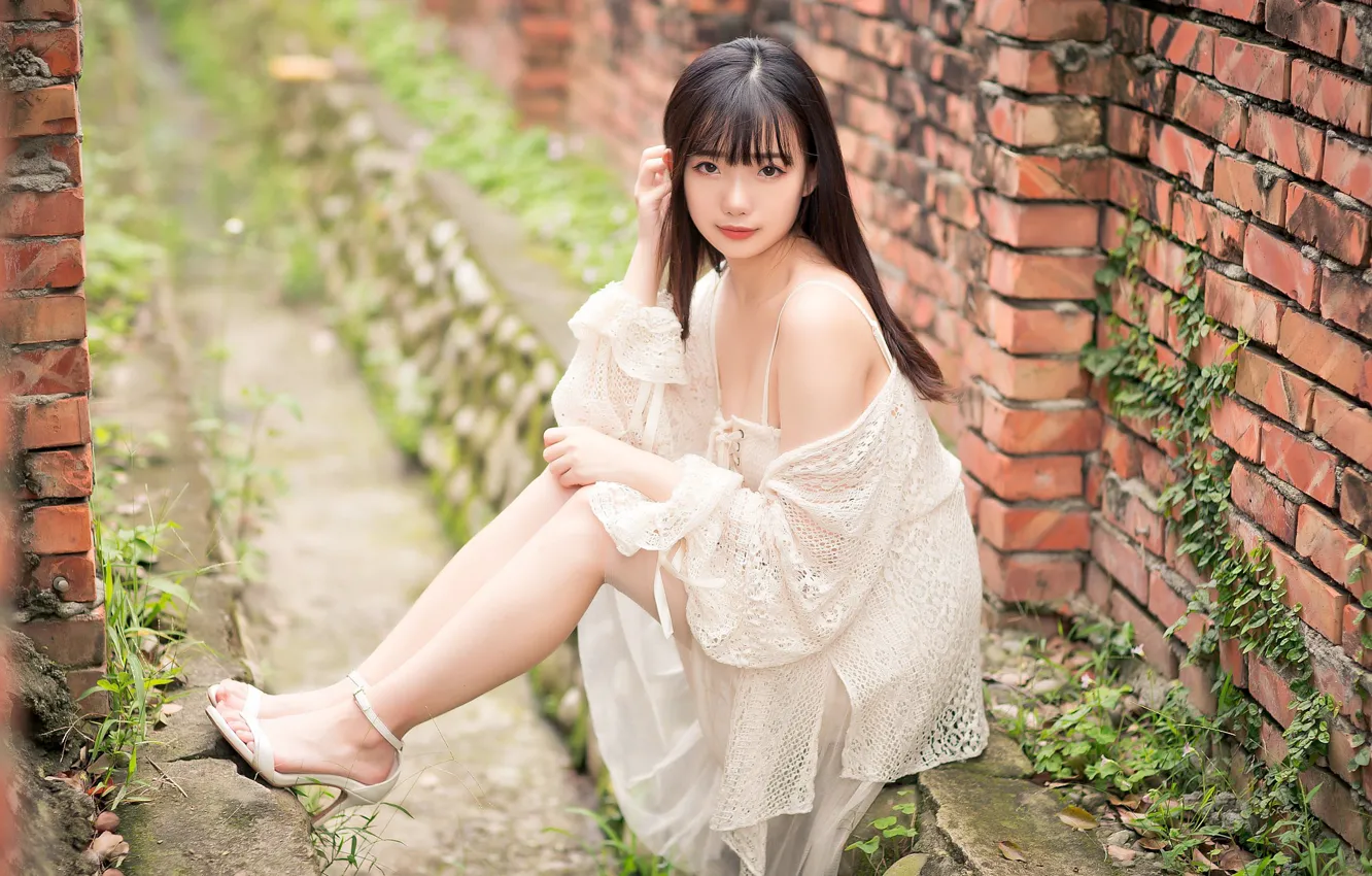 Photo wallpaper girl, Asian, cutie