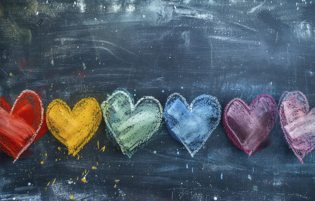 Photo wallpaper figure, Board, texture, hearts, Mel, Valentine's Day, AI art, neural network