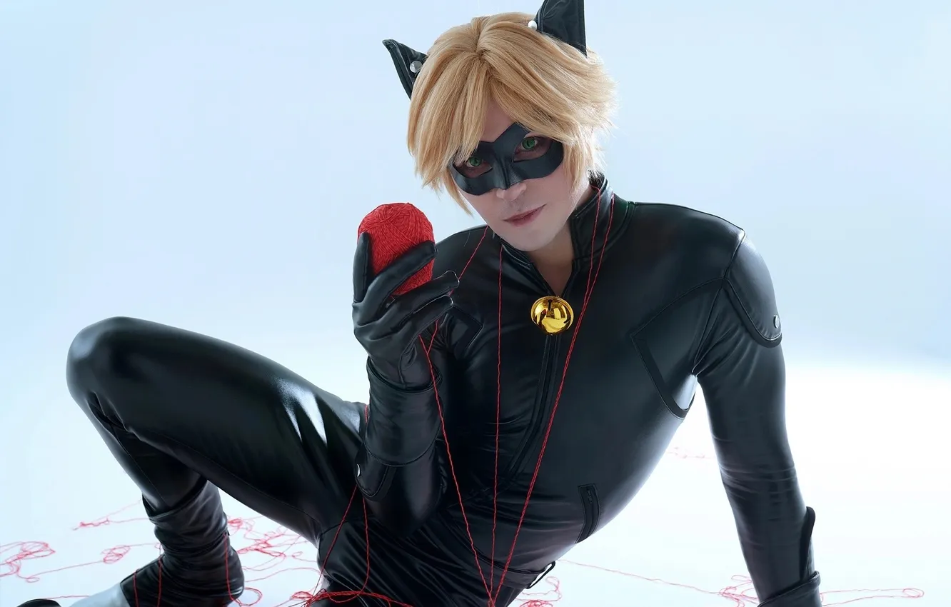 Photo wallpaper cat, tangle, guy, cosplay, blonde, cosplay, Lady Bug and super cat, Grayson