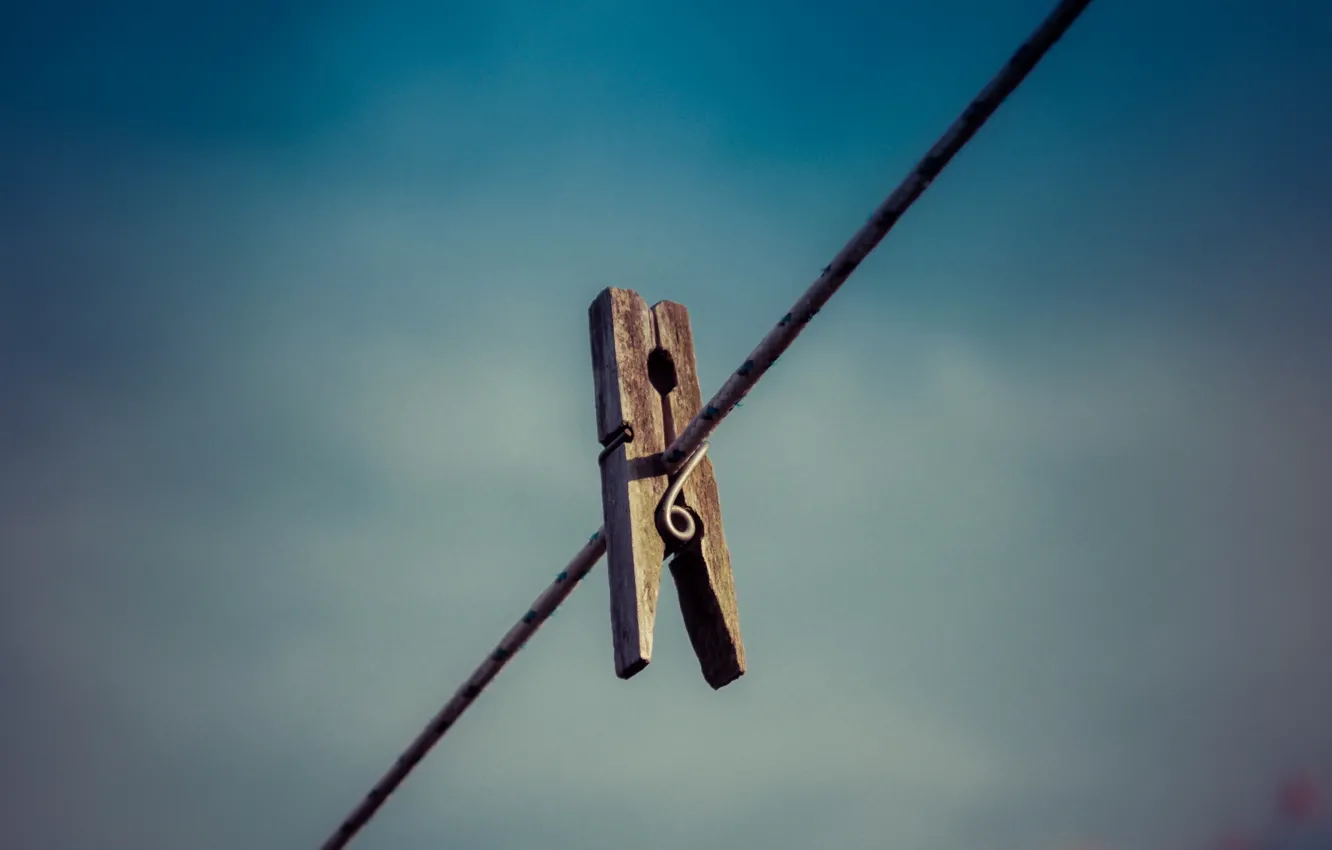 Photo wallpaper background, rope, clothespins