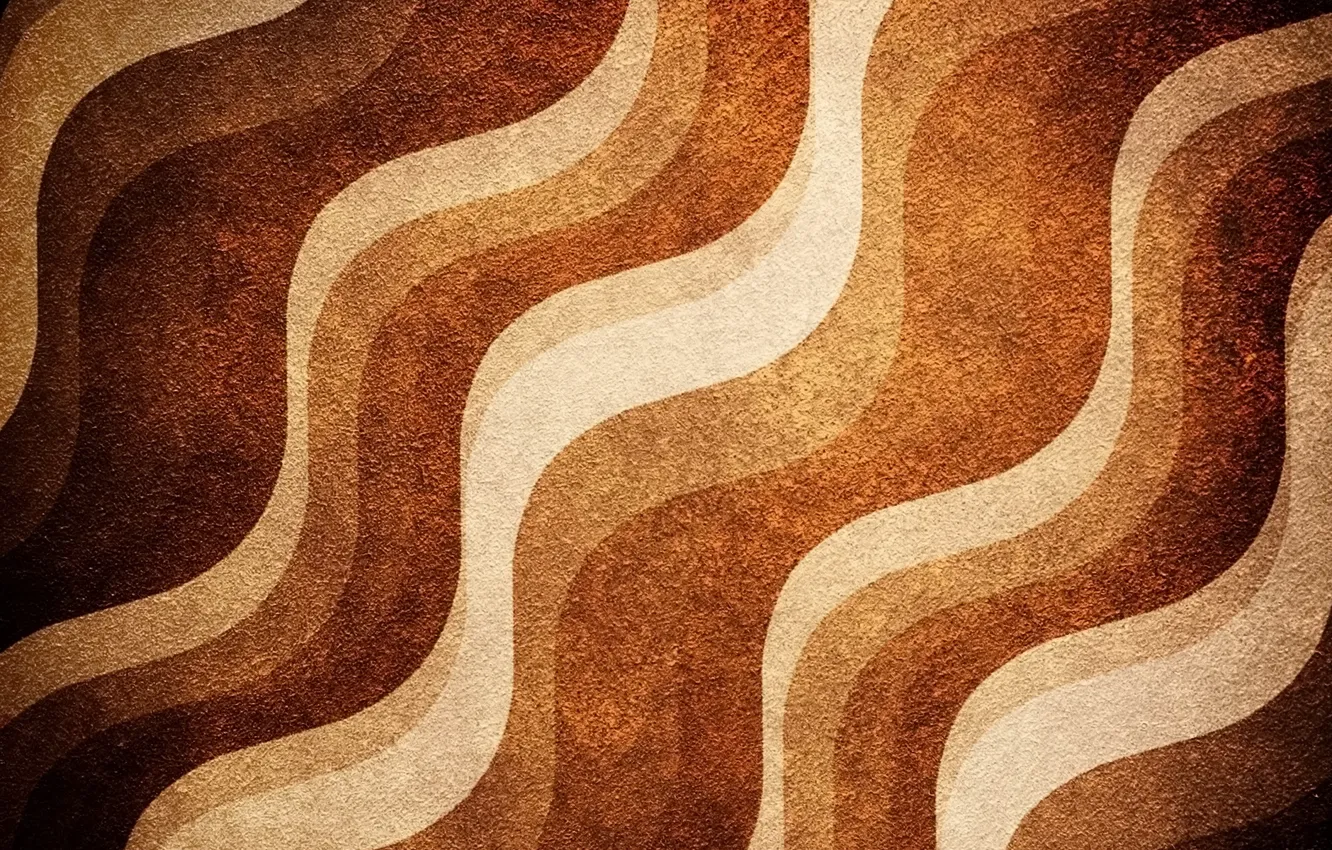 Photo wallpaper wave, line, strip, texture, brown, beige