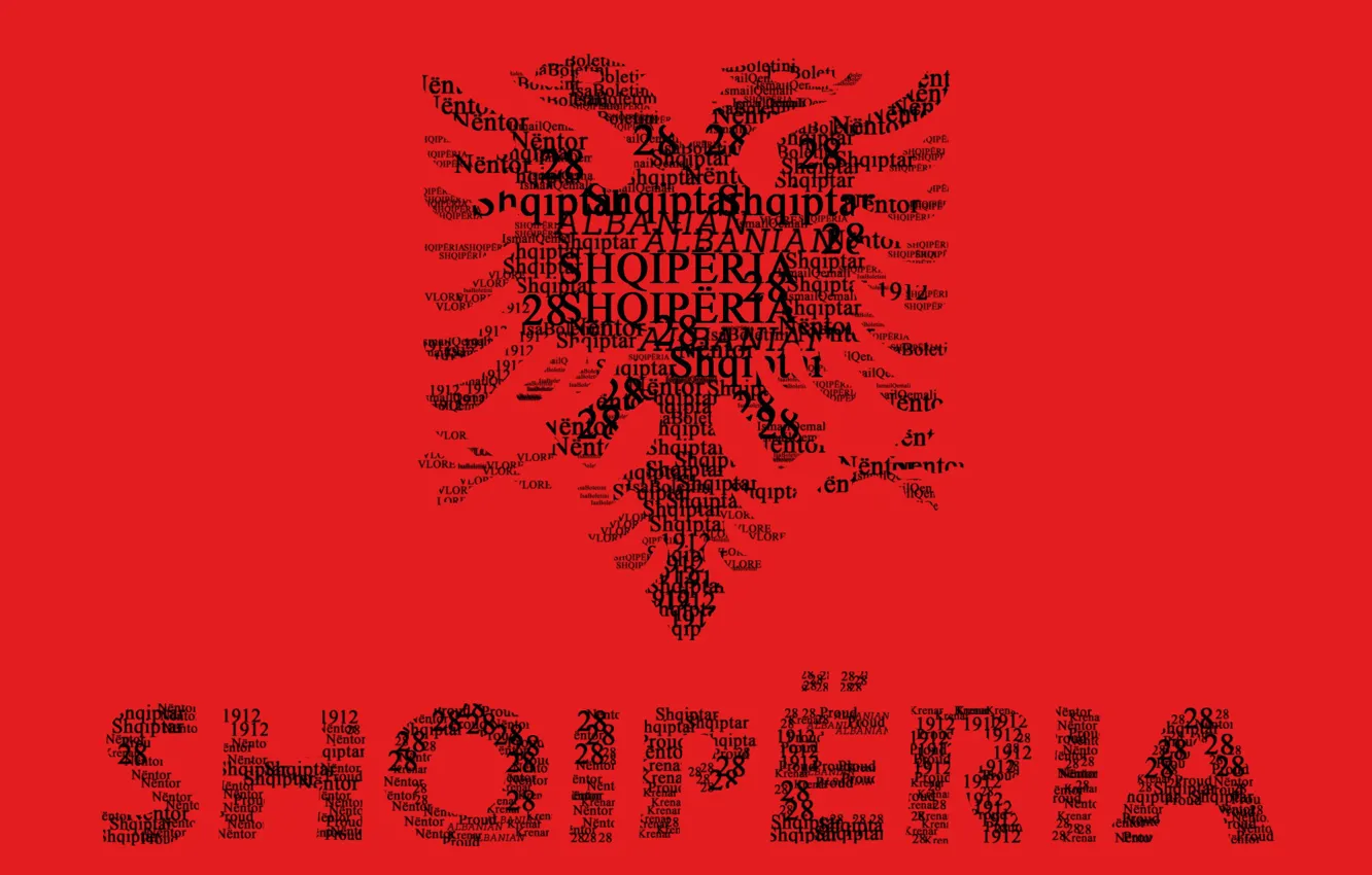 Photo wallpaper Flag, Albania, Text, Agron