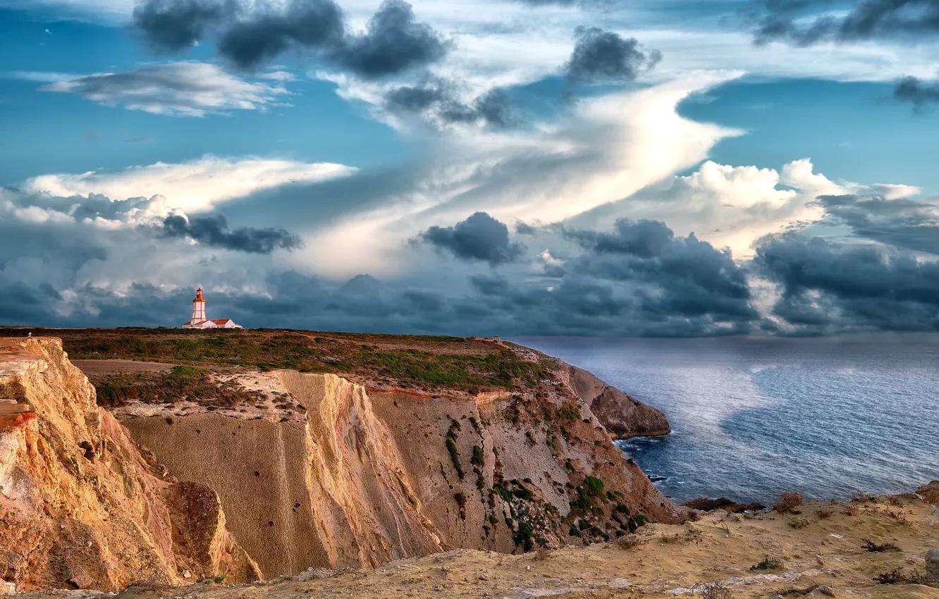 Photo wallpaper landscape, portugal, Cape Espichel's Lighthouse