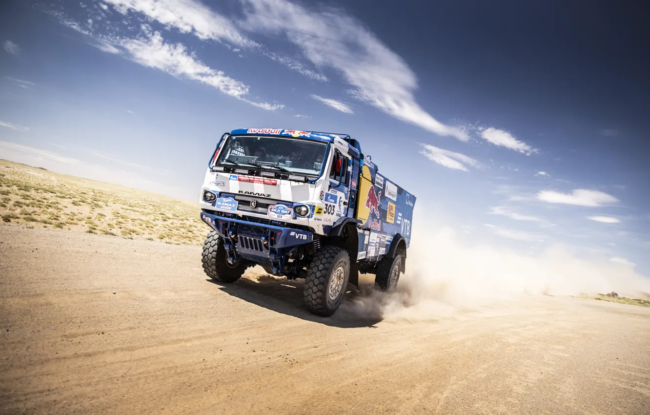Photo wallpaper Sand, Auto, Sport, Desert, Machine, Speed, Truck, Race