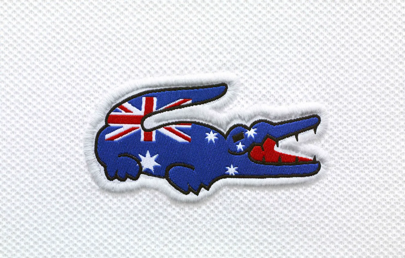 Photo wallpaper crocodile, flag, Australia, Lacoste