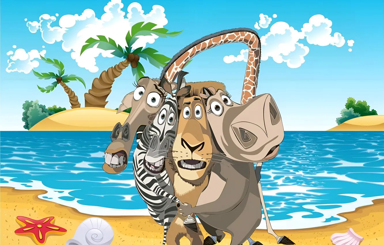 Photo wallpaper island, art, cartoon, Madagascar