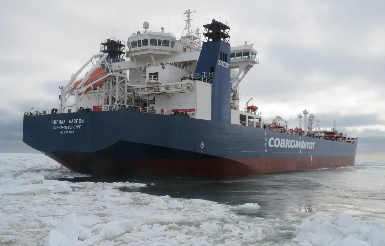 Photo wallpaper sea, tanker, Kirill Lavrov, Prirazlomnaya