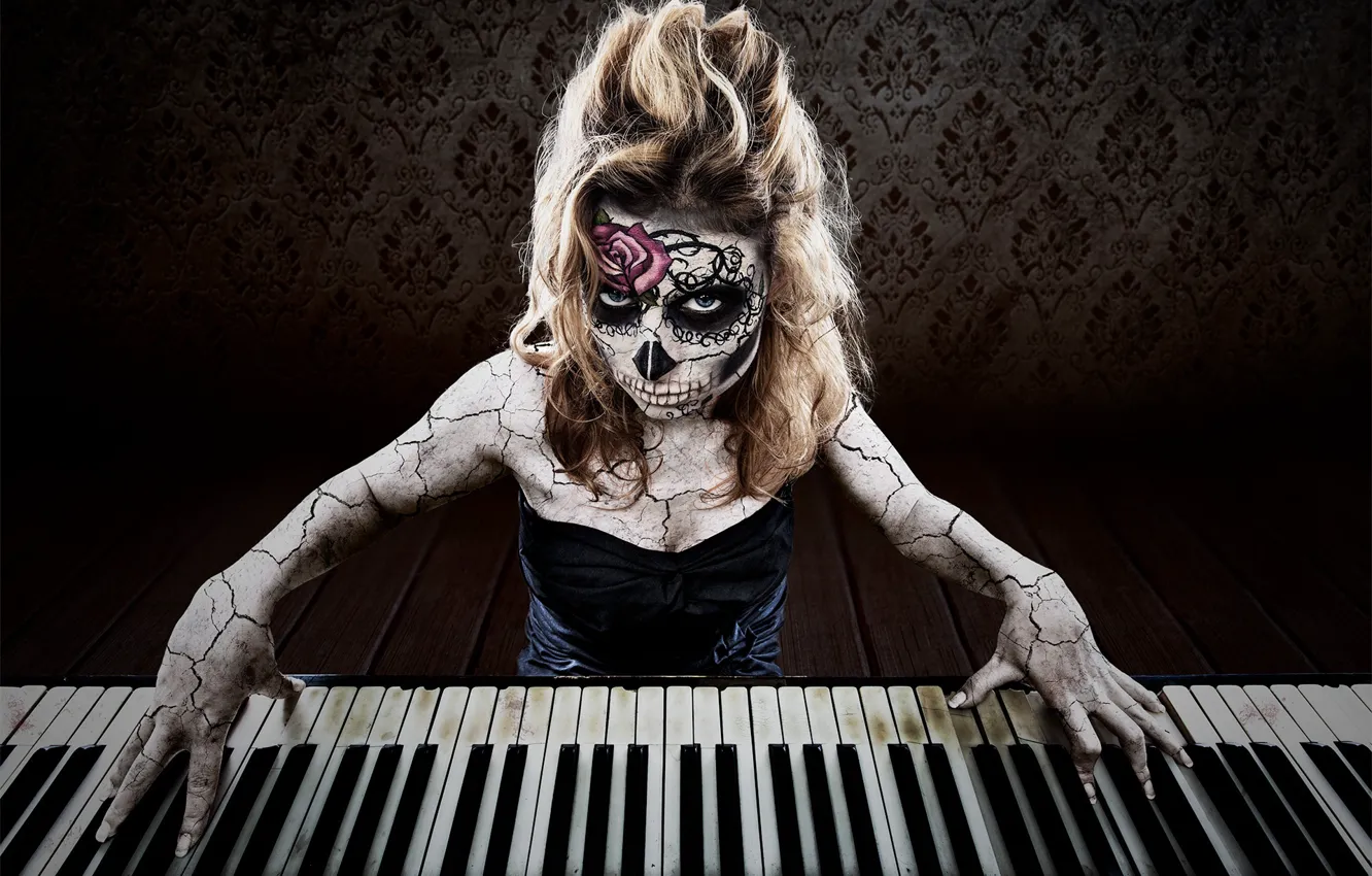 Photo wallpaper creative, keys, Day of the Dead, concert in day of the dead, music of death