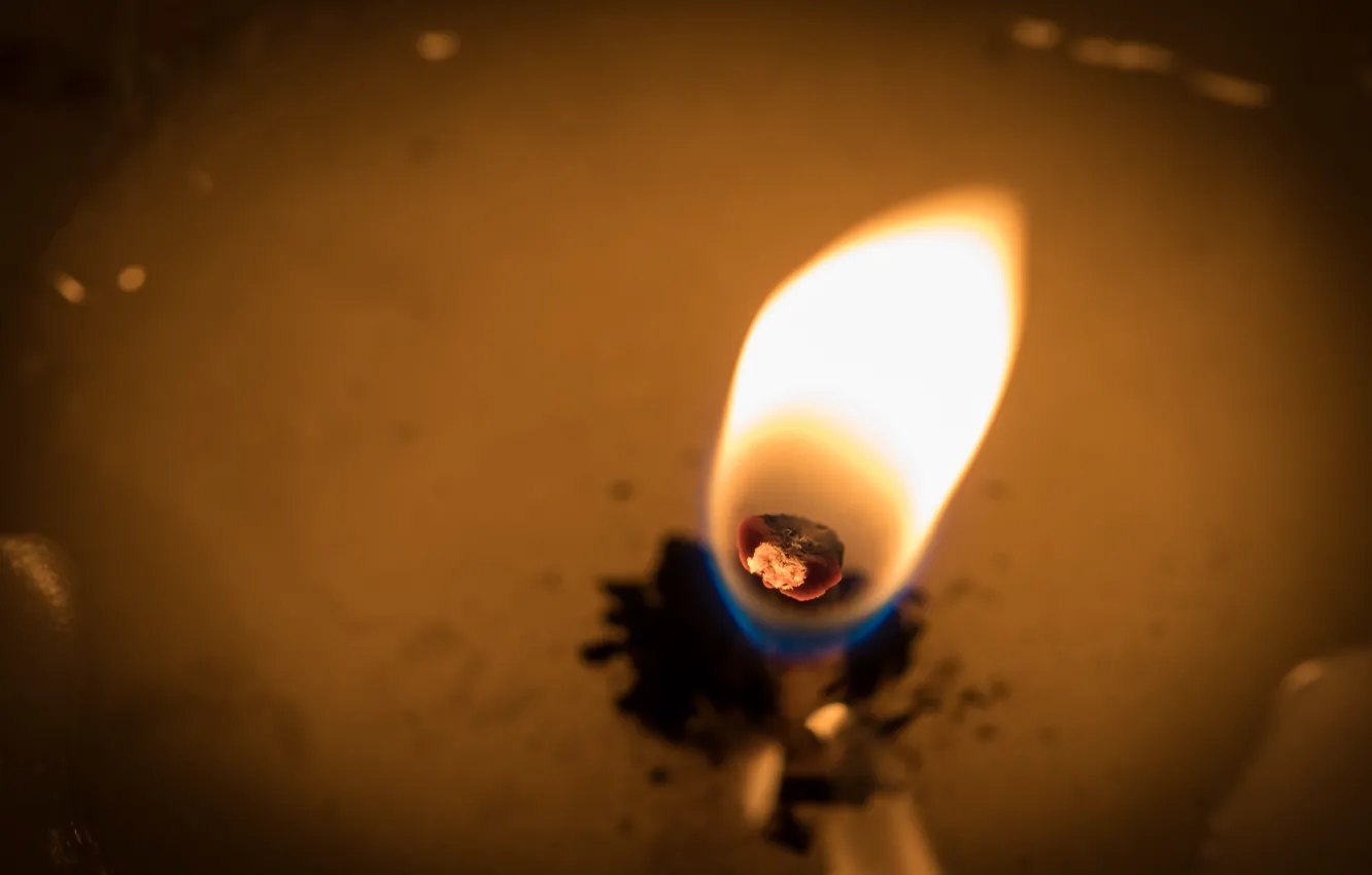 Photo wallpaper macro, fire, candle