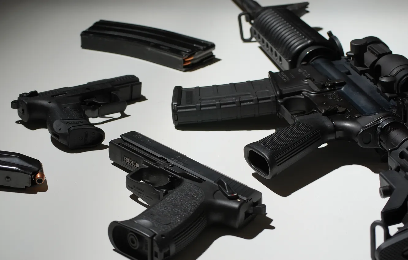 Photo wallpaper gun, weapons, assault rifle, both