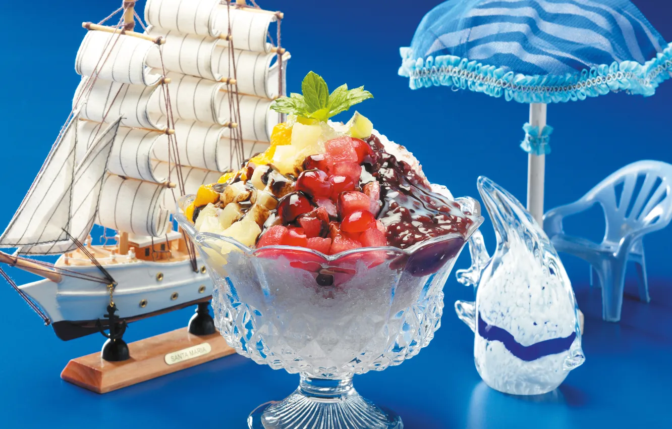 Photo wallpaper sailboat, dessert, Souvenirs