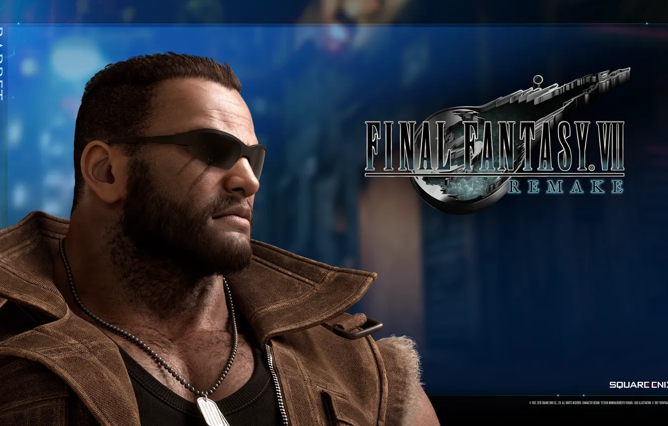 Photo wallpaper portrait, Barret Wallace, Final Fantasy VII Remake